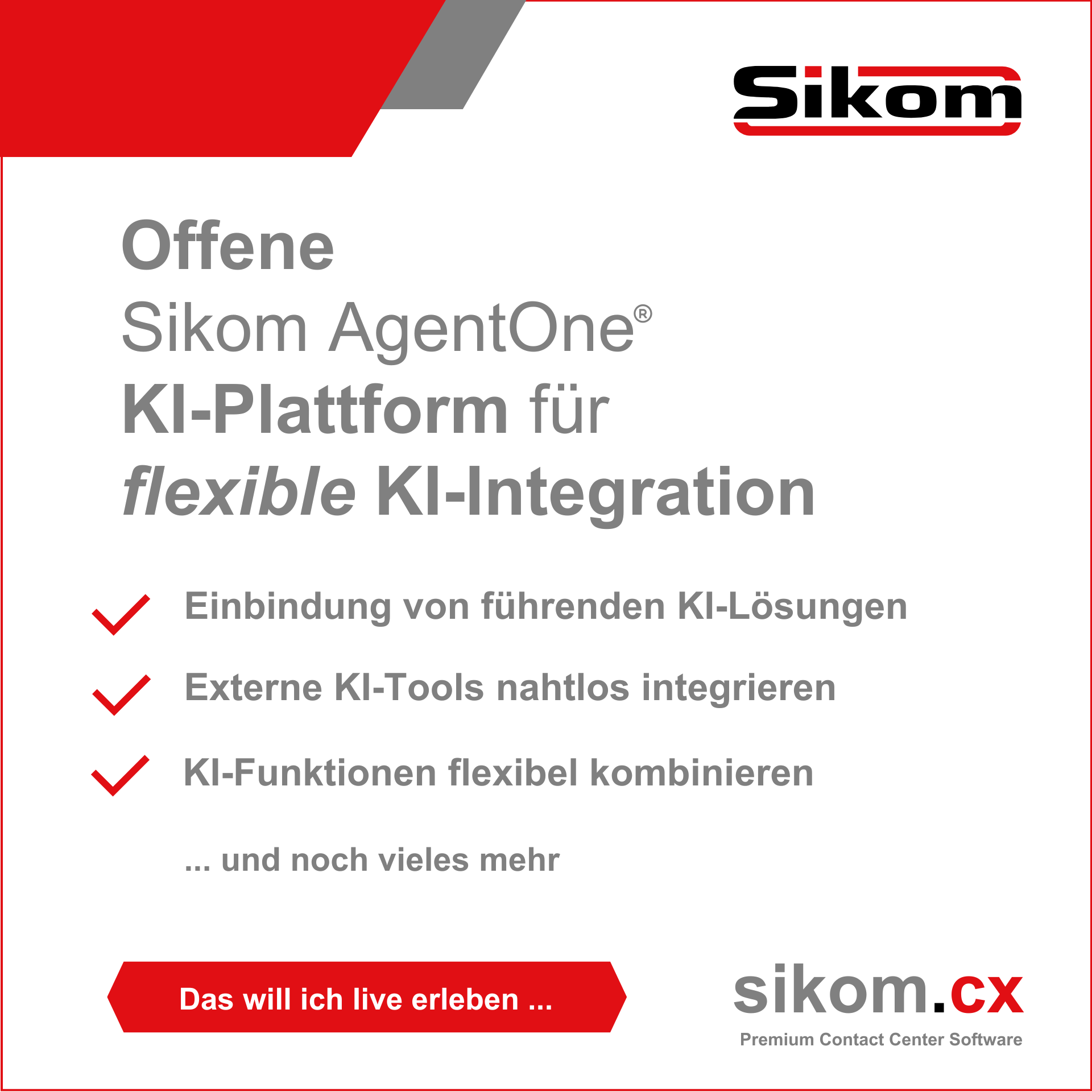 Sikom AgentOne® KI-Plattform für flexible KI-Integration