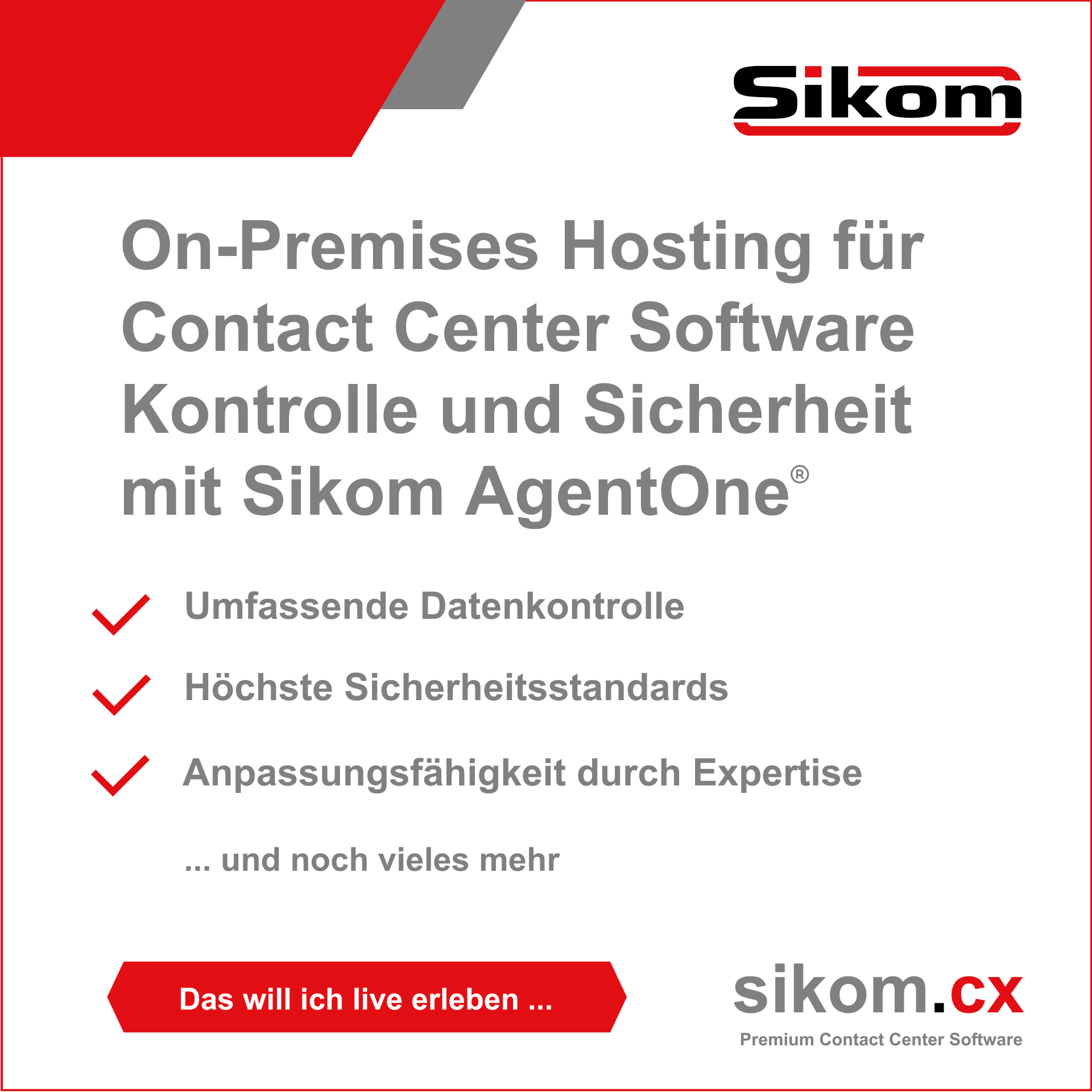 On-Premises Hosting für Contact Center Software: Kontrolle und Sicherheit mit Sikom AgentOne®